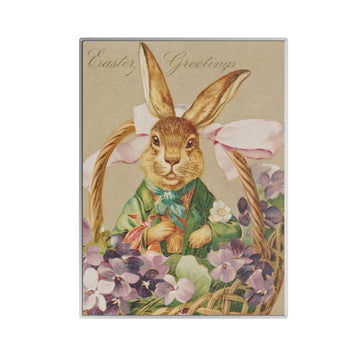 Easter Greeting With Rabbit, Vintage Retro Metal Poster