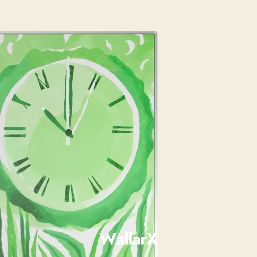 Detailed poster of Green clock drawing