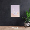 A metal poster of paper crane design
