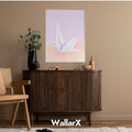 Paper crane poster hanging on the wall