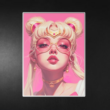Sailor Moon Poster, Pink Cyberpunk