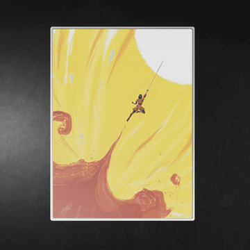 Wukong Monkey King Retro Metal Print, Yellow and Brown Colors