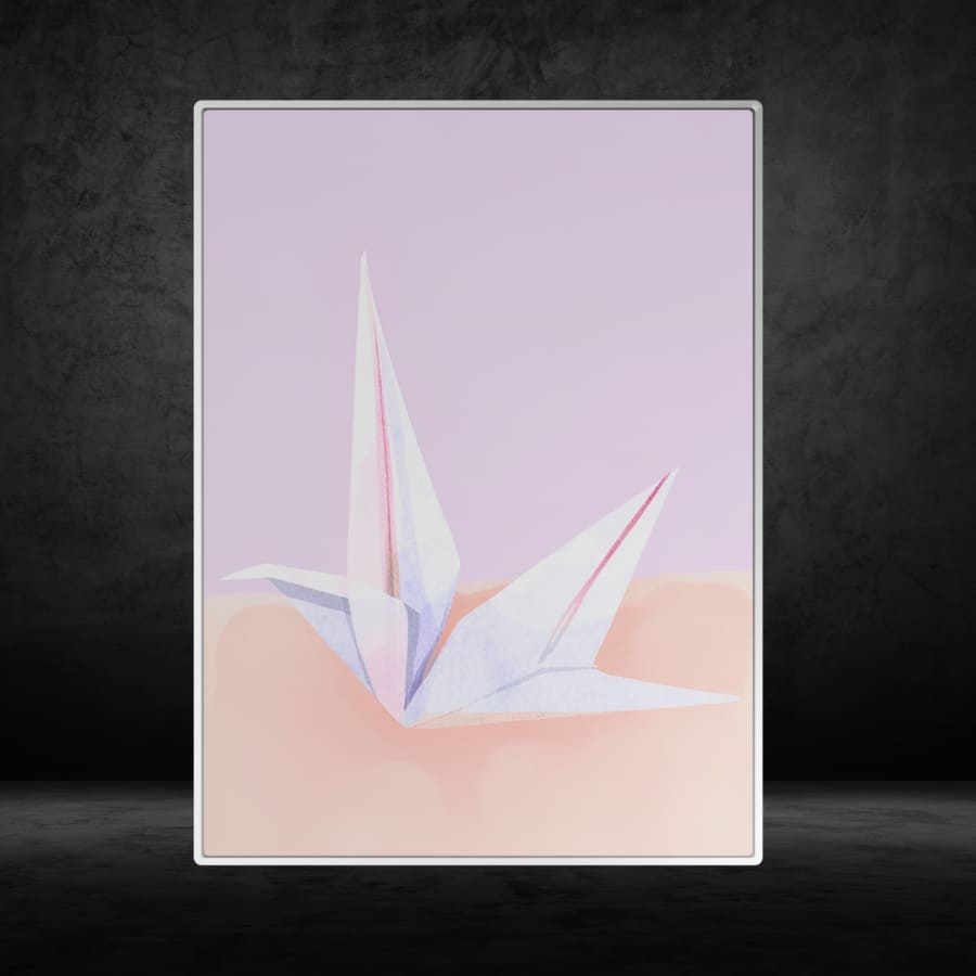 Light orange paper crane poster
