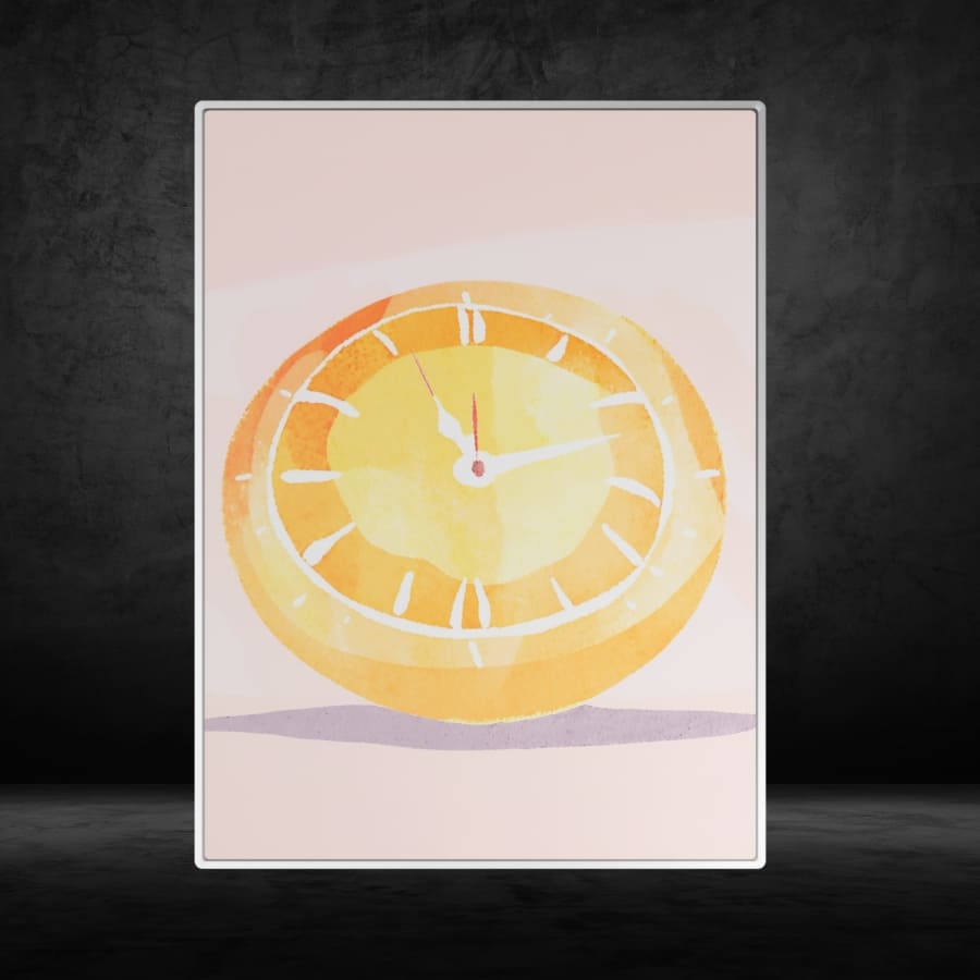 Product view of the orange metal print