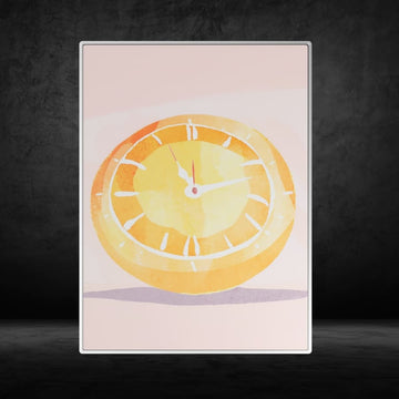 Product view of the orange metal print