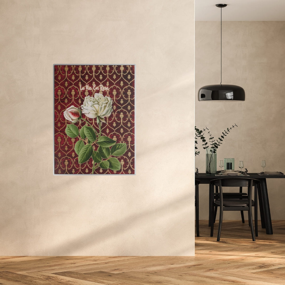 Red Rose on the Velvet, La Vie en Rose Metal Poster