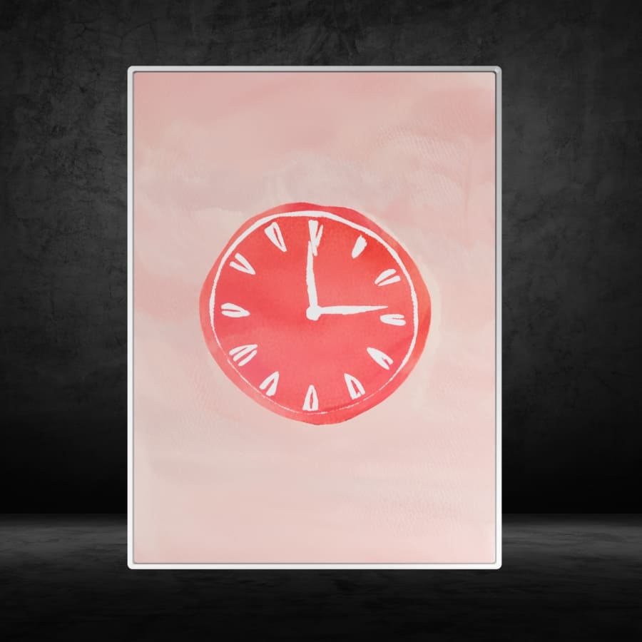 Product image of WallarX red clock metal poster