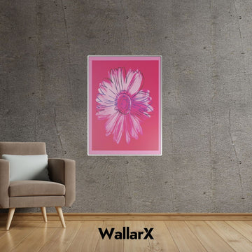 Pink daisy metal poster